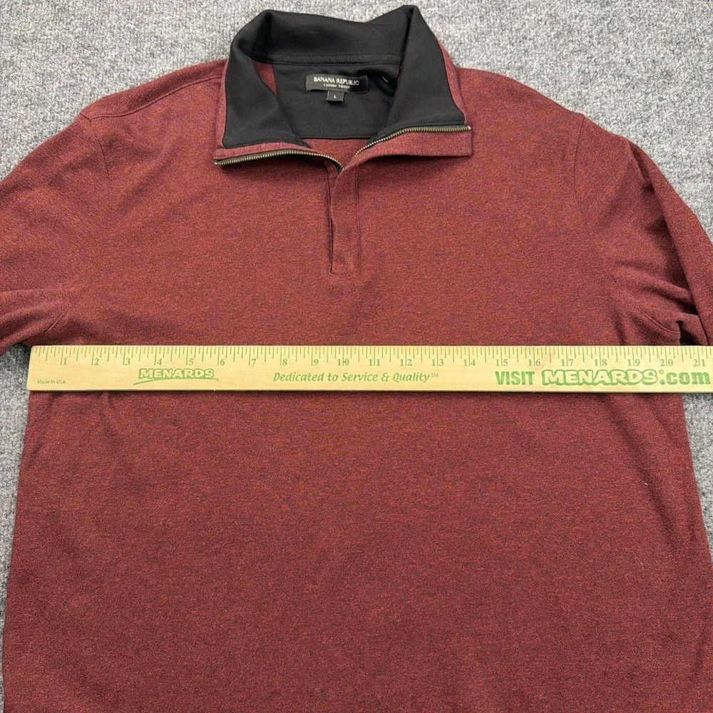 Banana Republic Luxury Touch 1/4 Zip Pullover‎ Lightweight Sweater Mens L Red